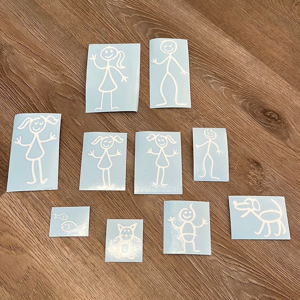 Stick figure car decals